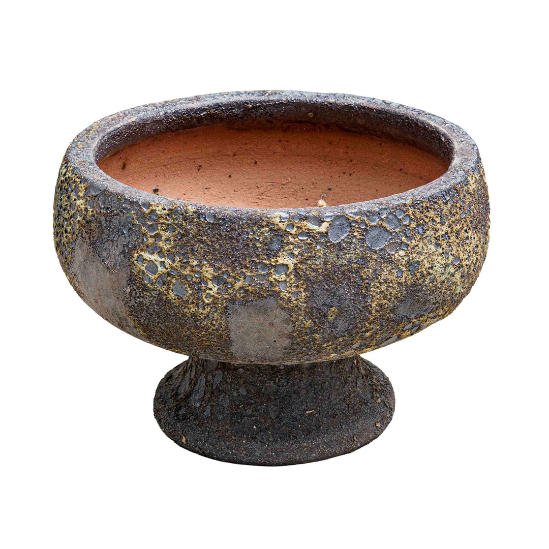 Dark Brown Bubbled Ceramic Pot
