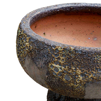 Dark Brown Bubbled Ceramic Pot