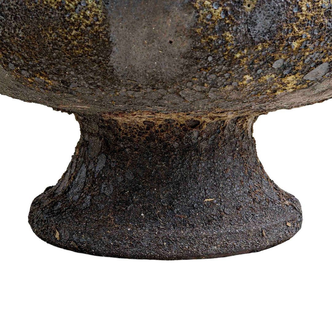 Dark Brown Bubbled Ceramic Pot