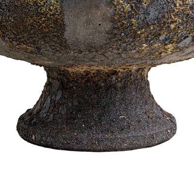 Dark Brown Bubbled Ceramic Pot