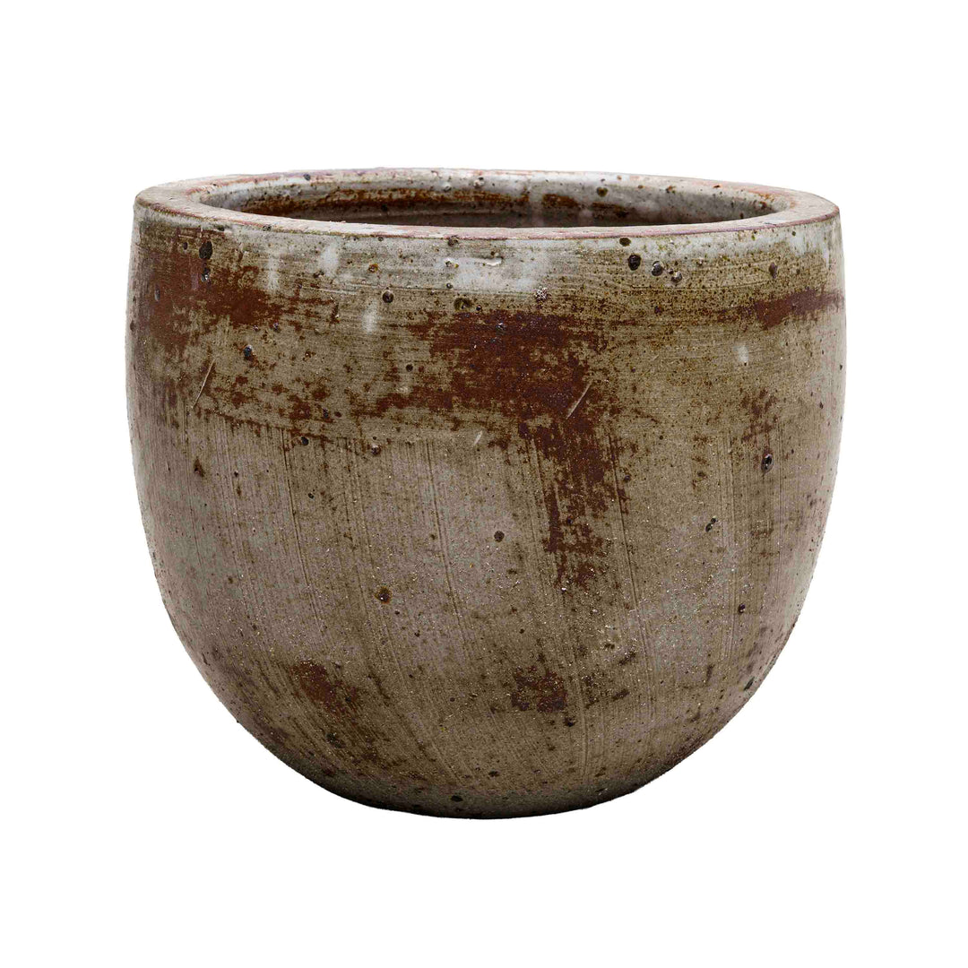 Beige Brown Ceramic Pot