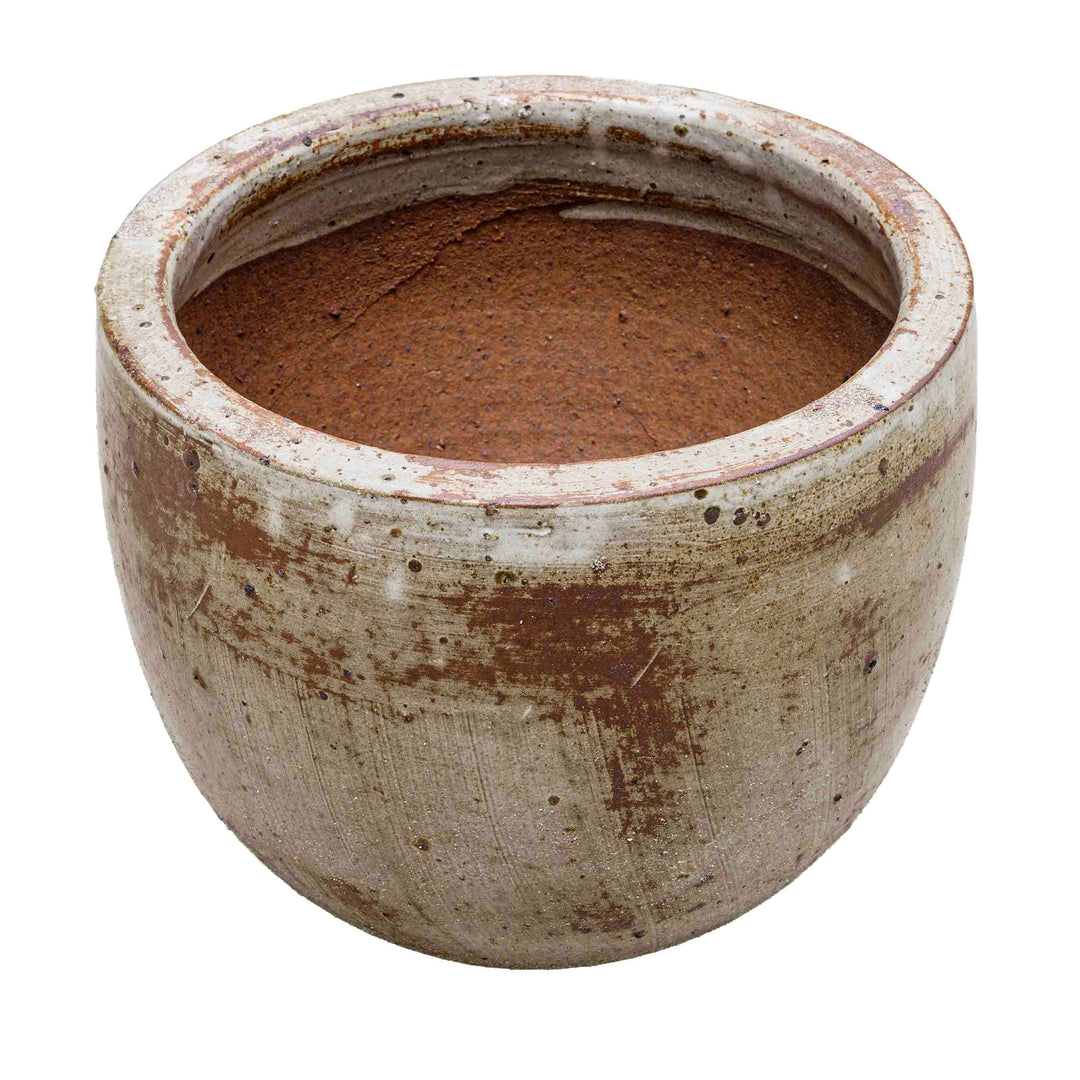 Beige Brown Ceramic Pot