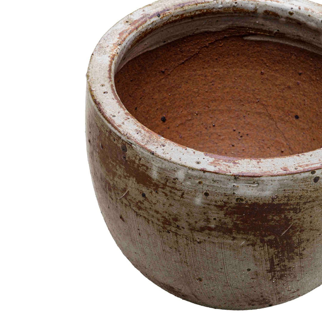 Beige Brown Ceramic Pot