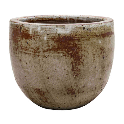 Beige Brown Ceramic Pot