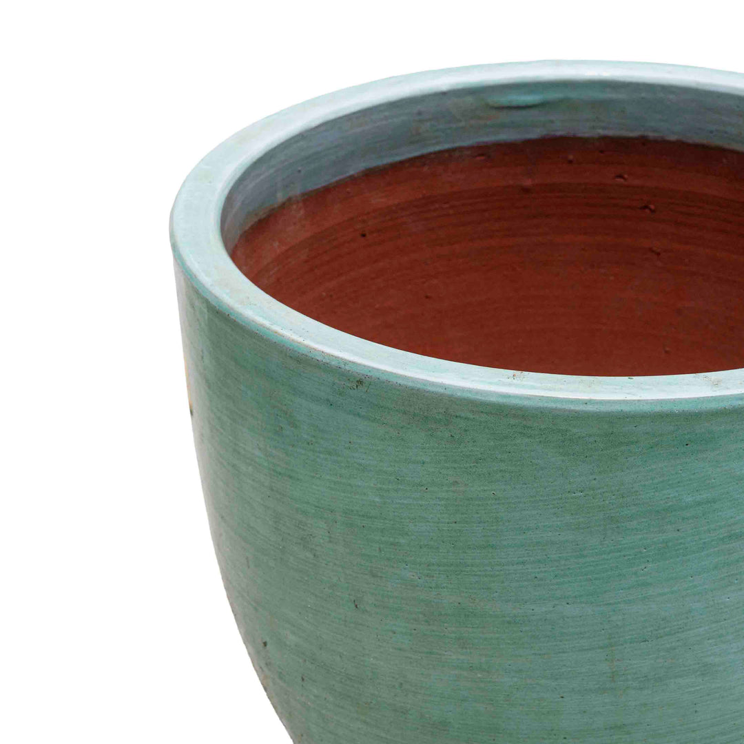 Solid Sea Green Ceramic Pot