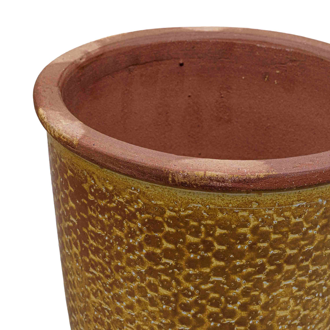Bubbled Brown Ceramic Pot