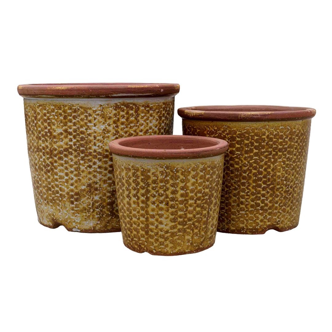Bubbled Brown Ceramic Pot