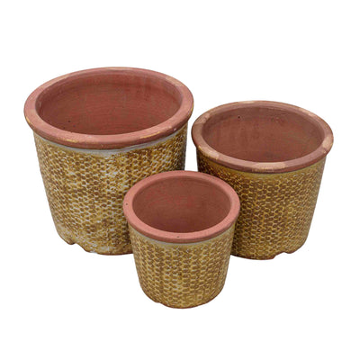 Bubbled Brown Ceramic Pot