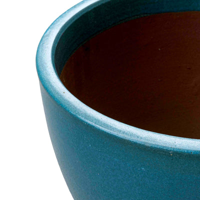 Blue Etched Ceramic Pot