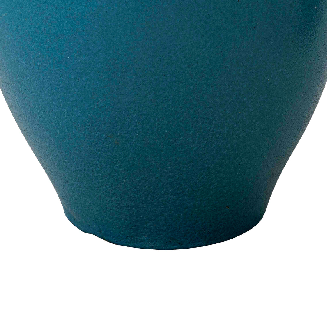 Blue Etched Ceramic Pot