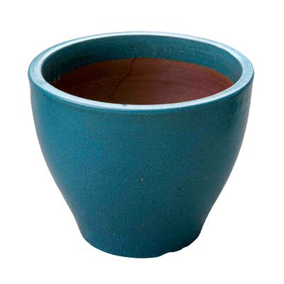 Blue Etched Ceramic Pot