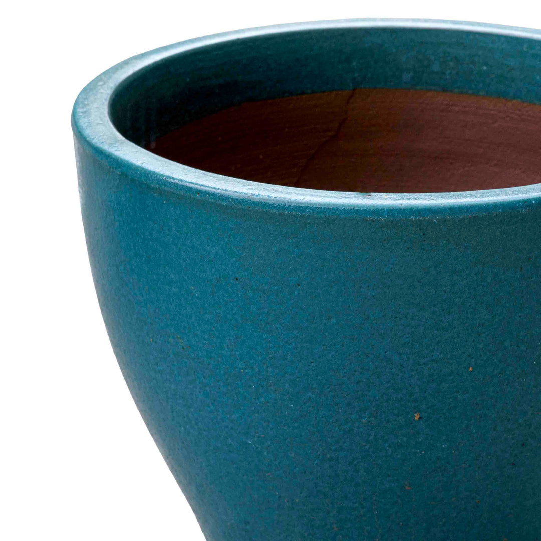 Blue Etched Ceramic Pot