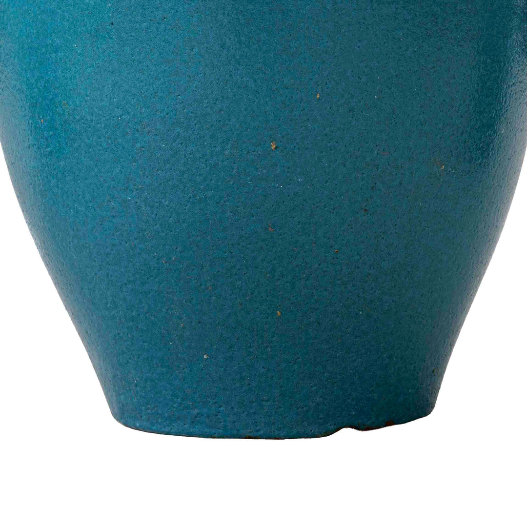 Blue Etched Ceramic Pot