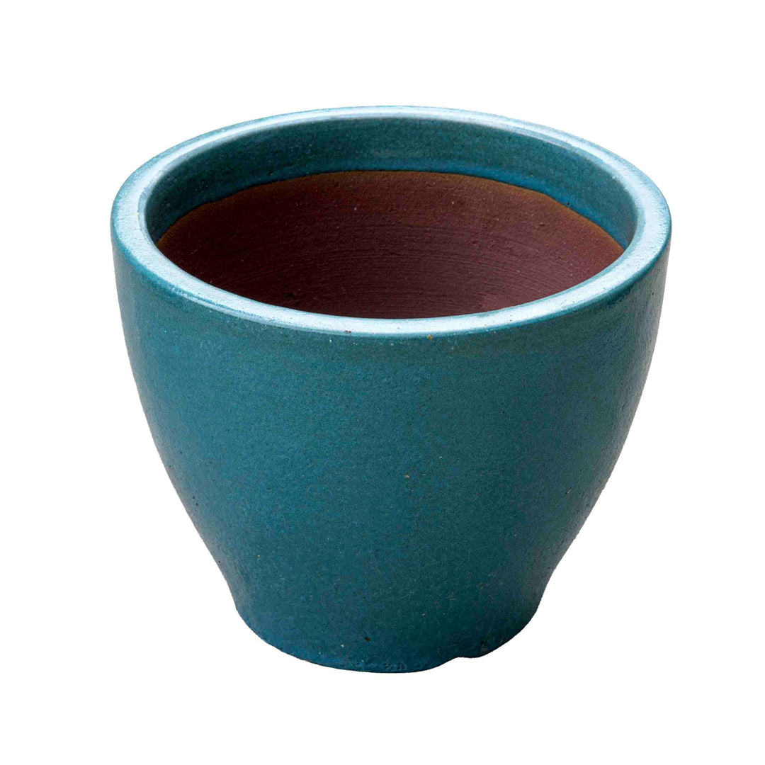 Blue Etched Ceramic Pot