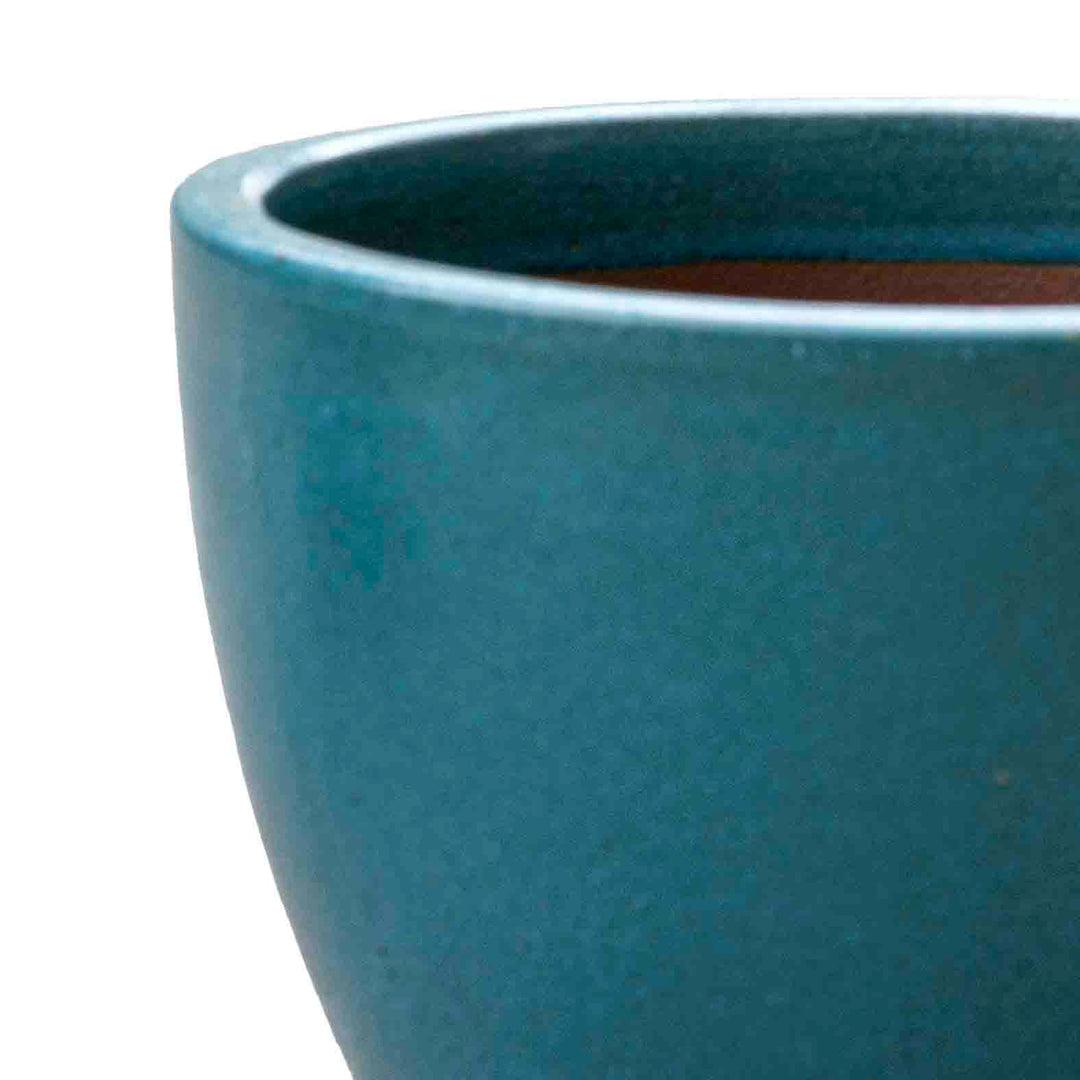 Blue Etched Ceramic Pot