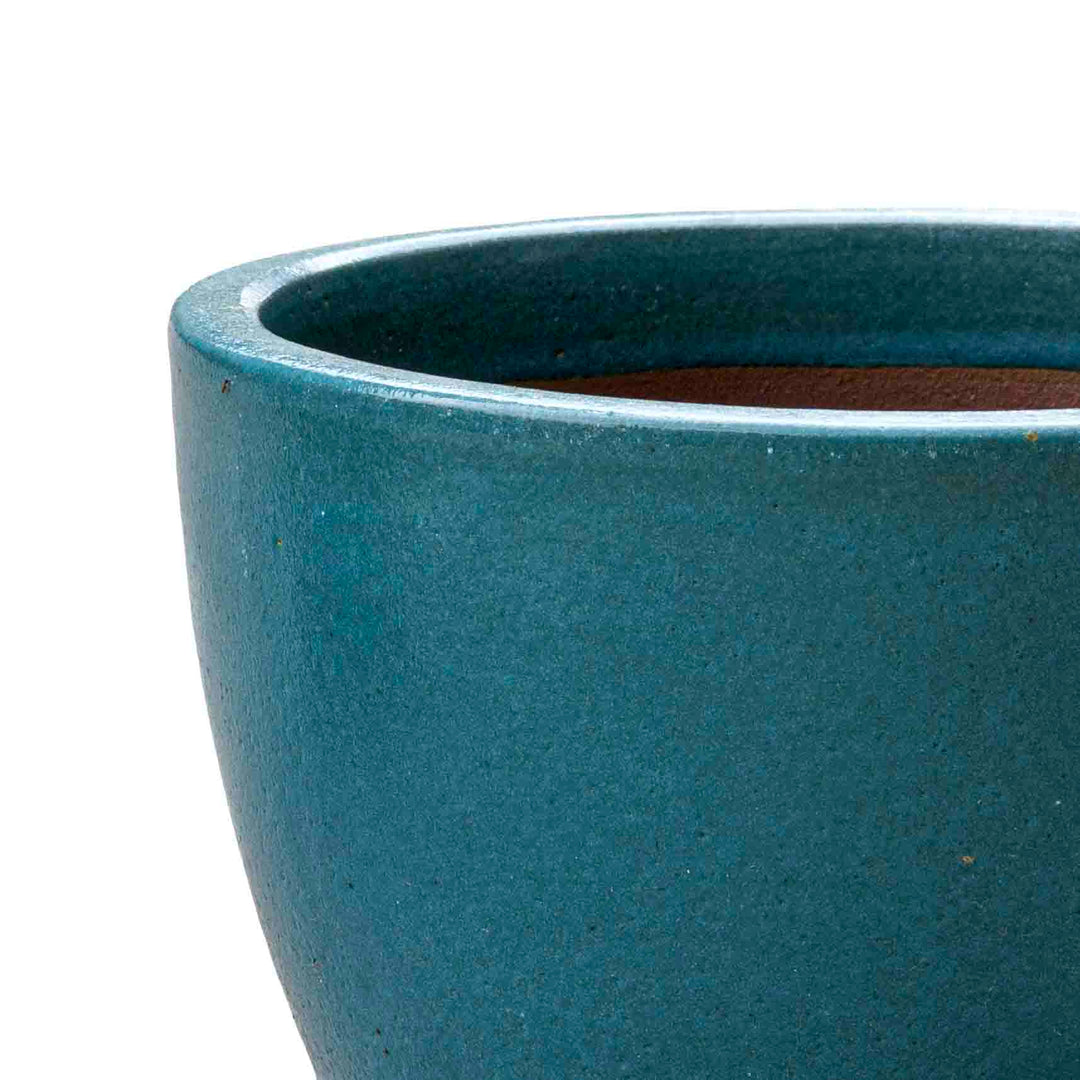 Blue Etched Ceramic Pot