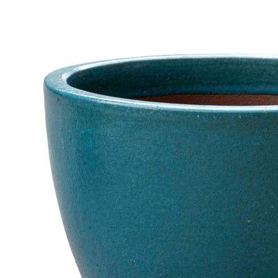 Blue Etched Ceramic Pot