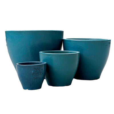 Blue Etched Ceramic Pot