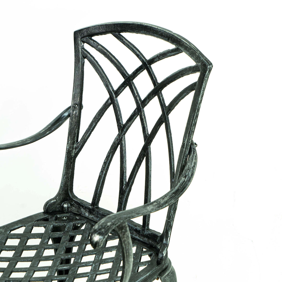 Outdoor Garden Aluminium Chair - Black