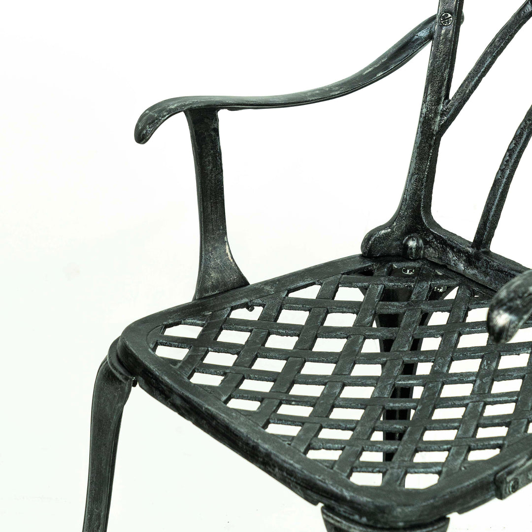 Outdoor Garden Aluminium Chair - Black