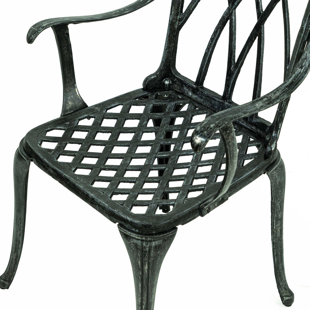 Outdoor Garden Aluminium Chair - Black