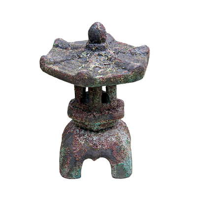 Ceramic Garden Lamp Pagoda Green