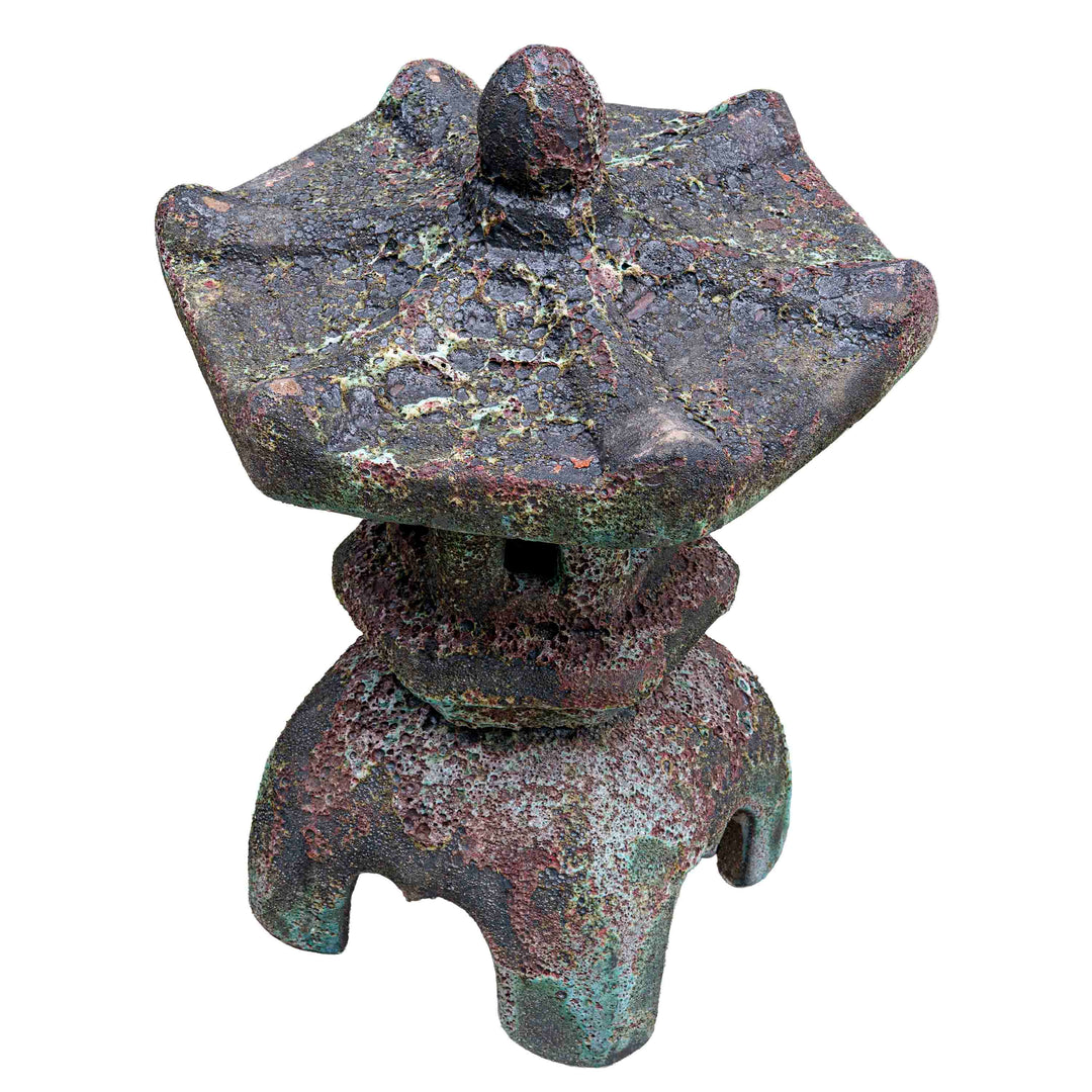 Ceramic Garden Lamp Pagoda Green