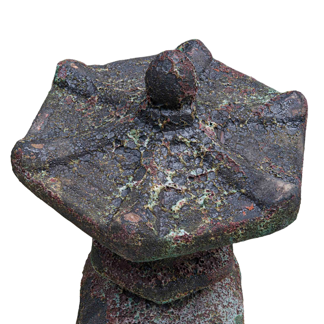 Ceramic Garden Lamp Pagoda Green