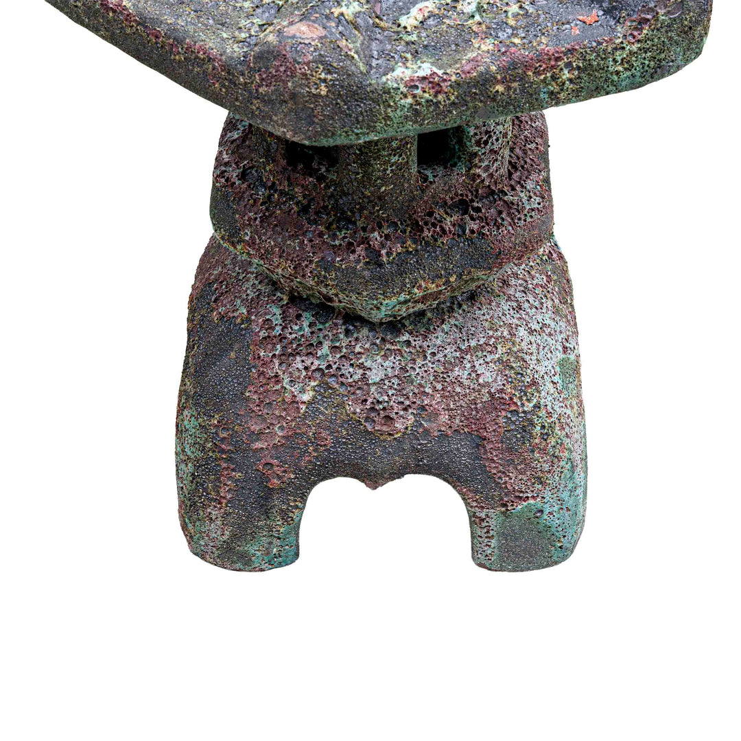 Ceramic Garden Lamp Pagoda Green