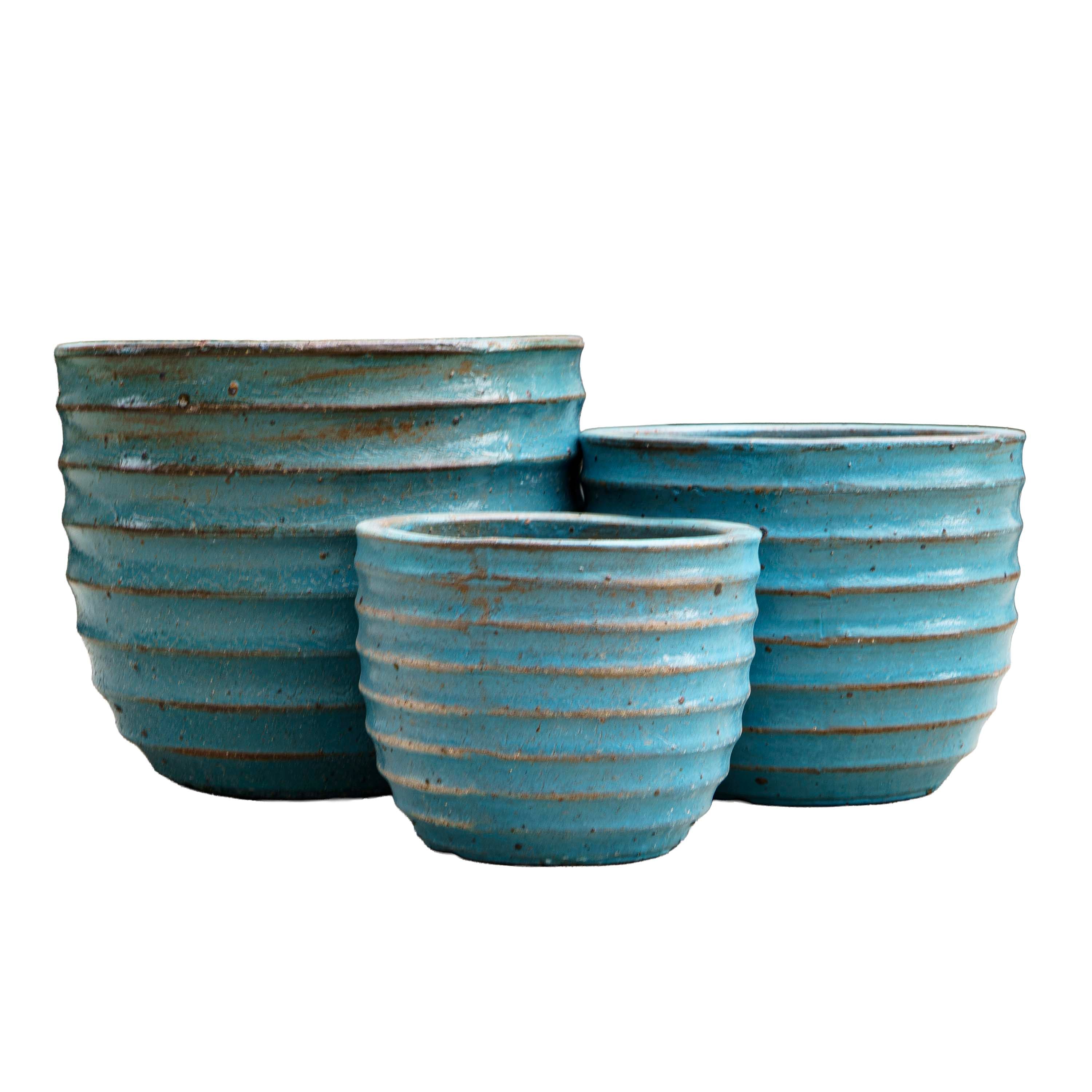 Indigo Drift Ceramic Pot