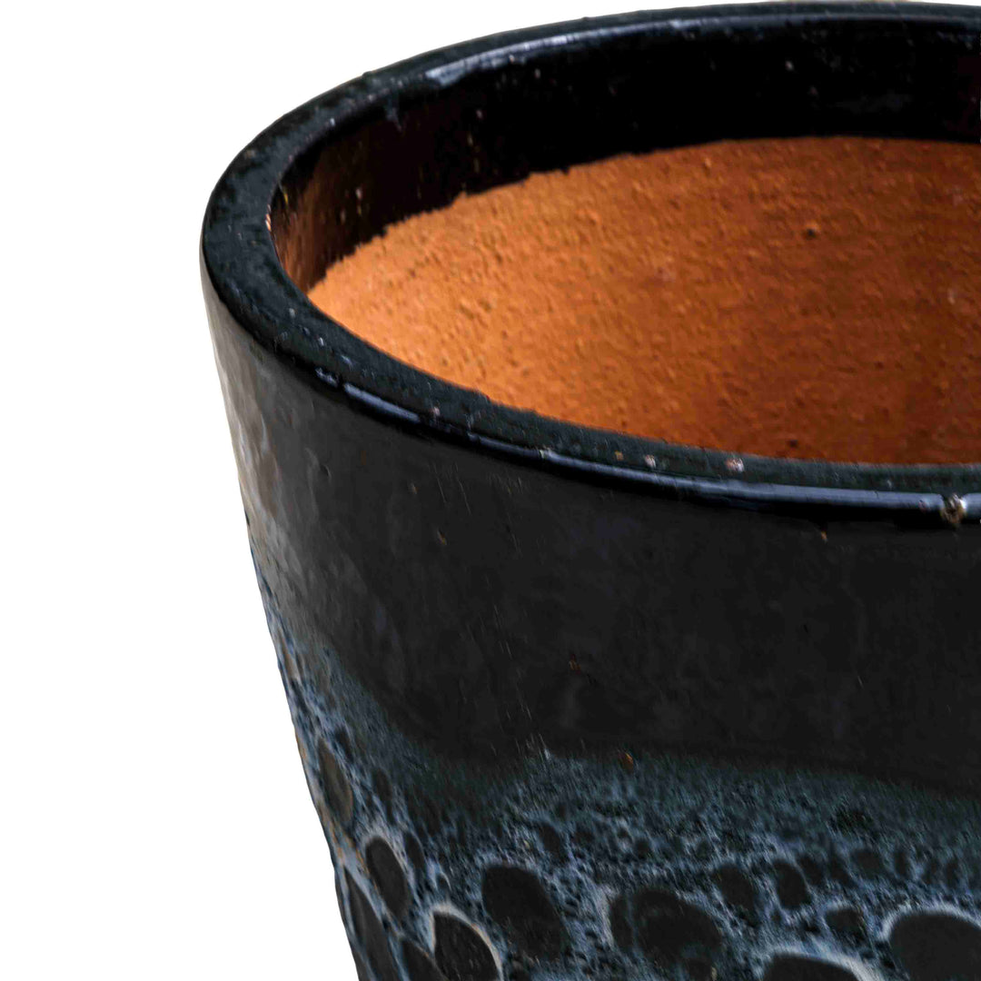 Black bubbled Ceramic Pot
