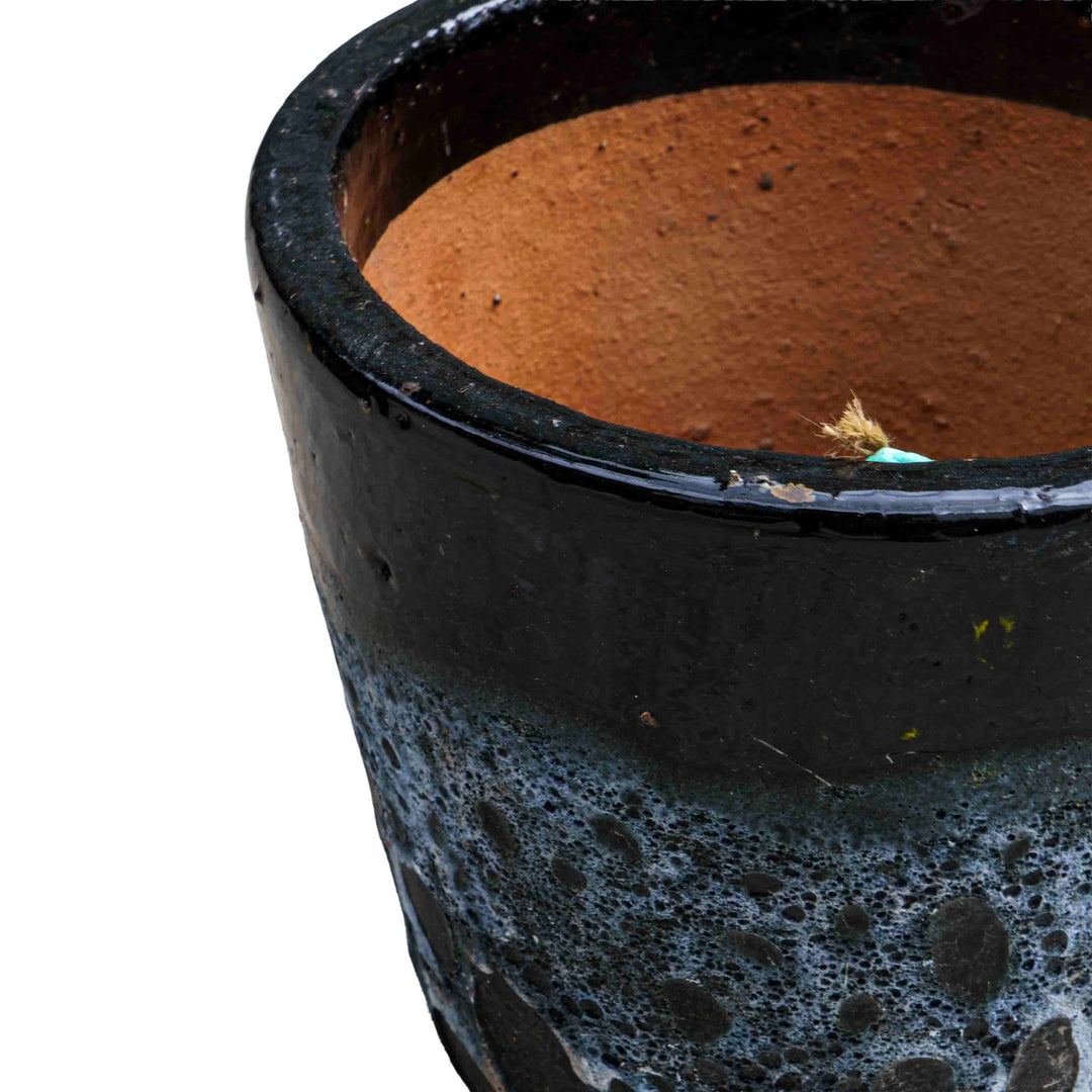 Black bubbled Ceramic Pot