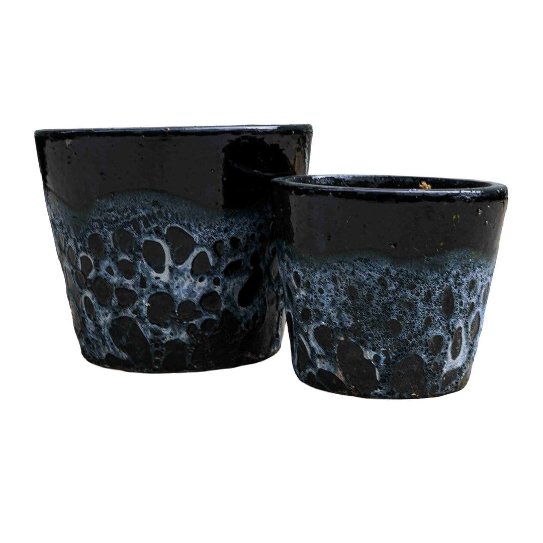 Black bubbled Ceramic Pot