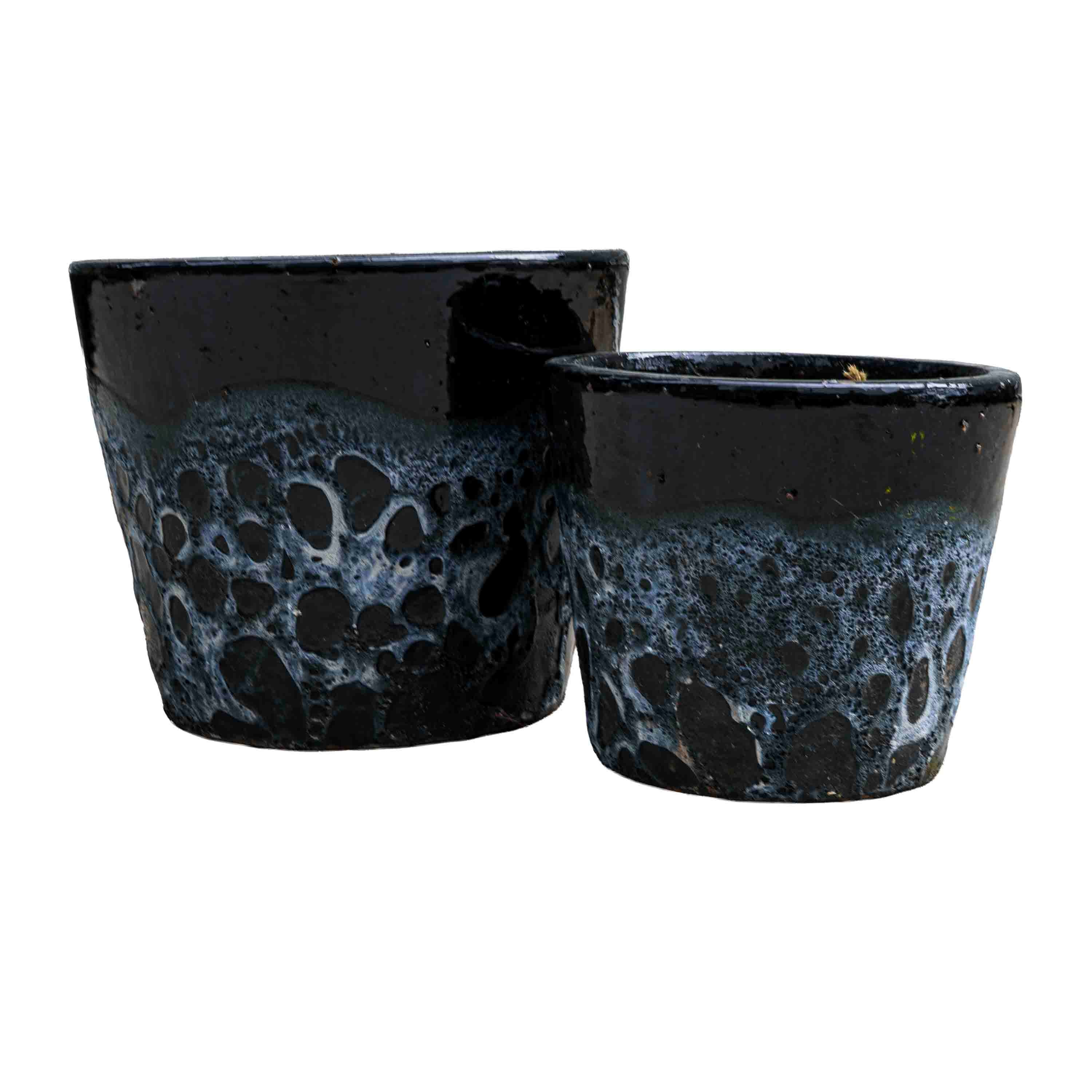 Black bubbled Ceramic Pot