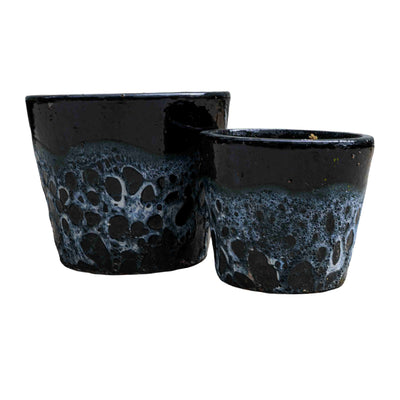 Black bubbled Ceramic Pot