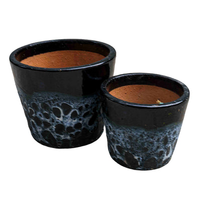 Black bubbled Ceramic Pot