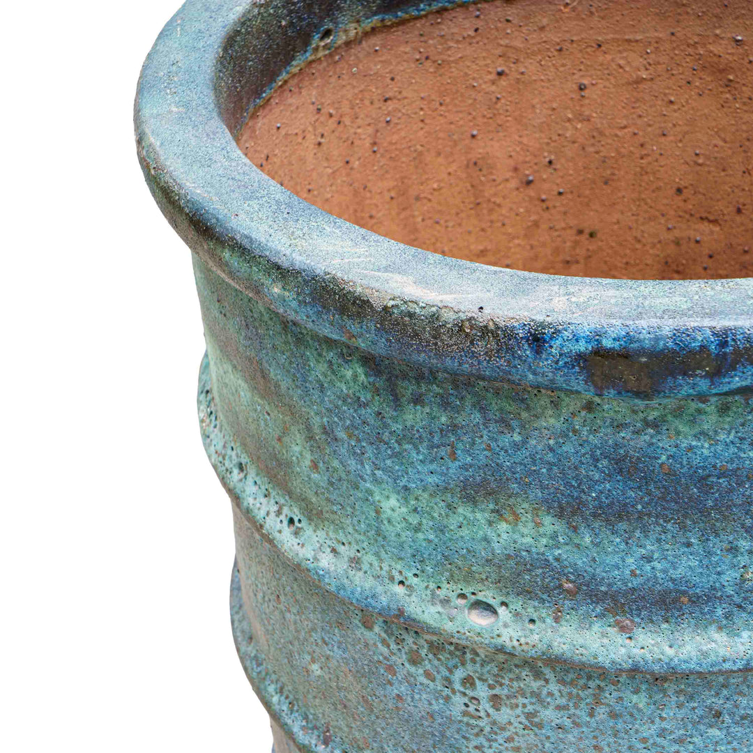 Rustic Blue Ceramic Pot