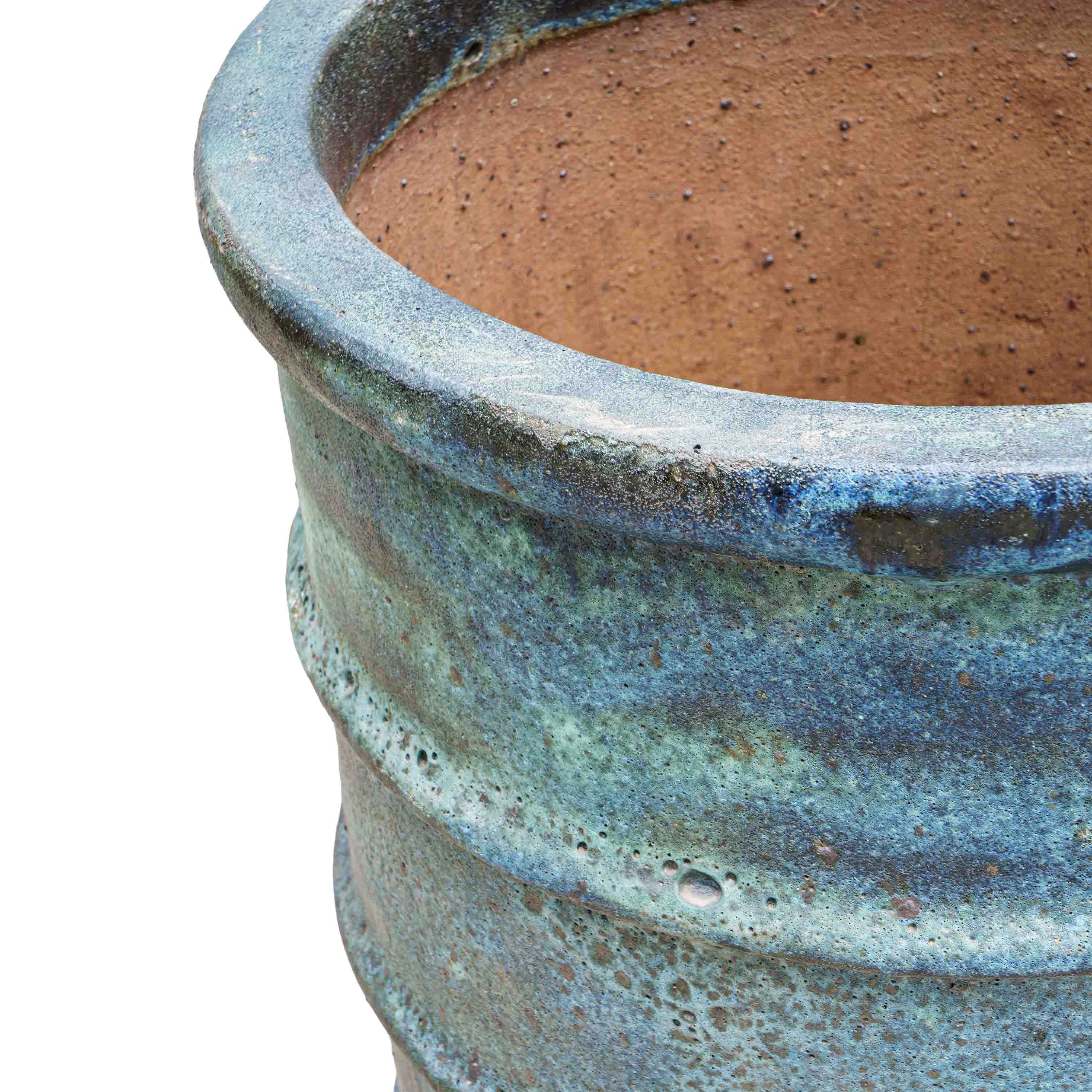 Rustic Blue Ceramic Pot