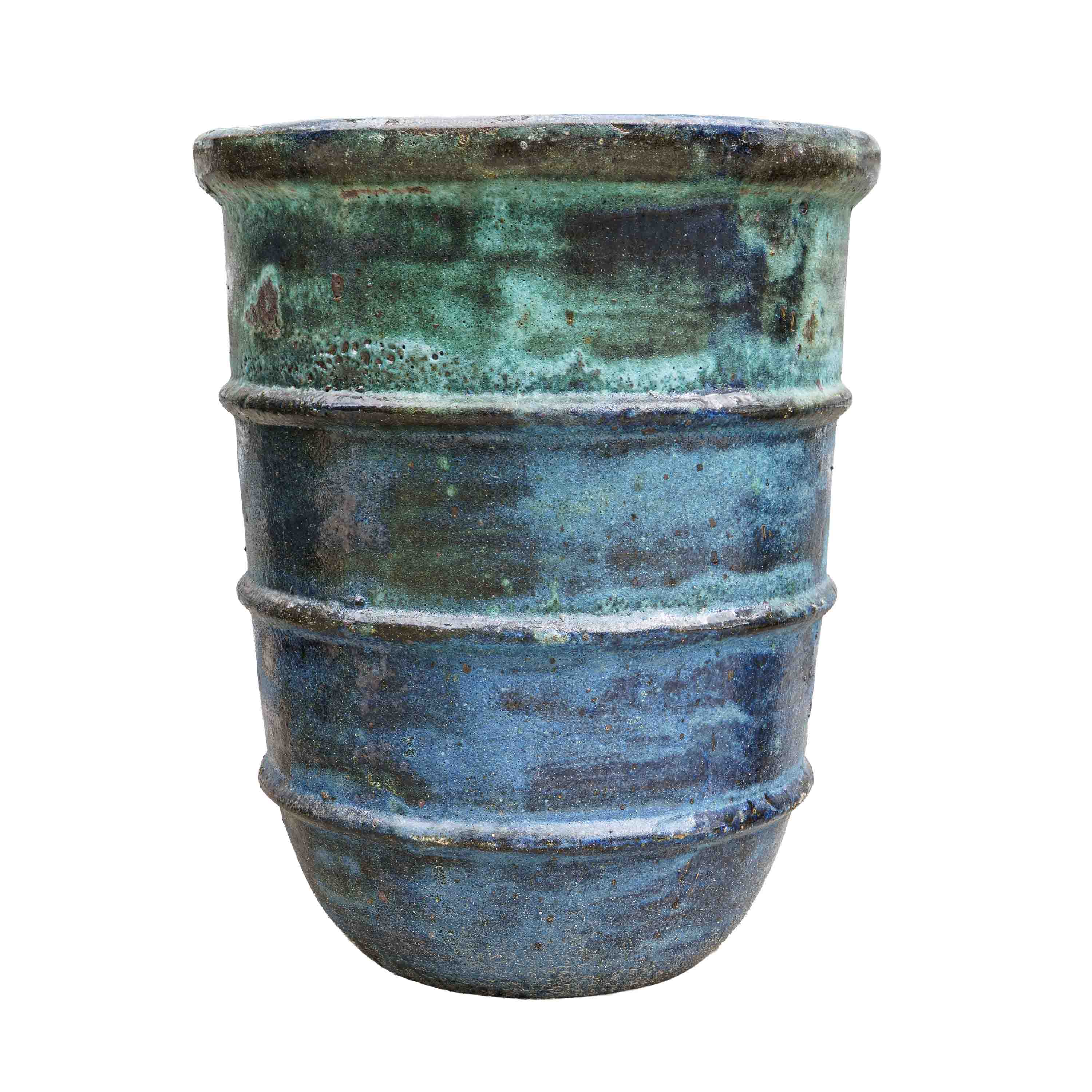 Rustic Blue Ceramic Pot