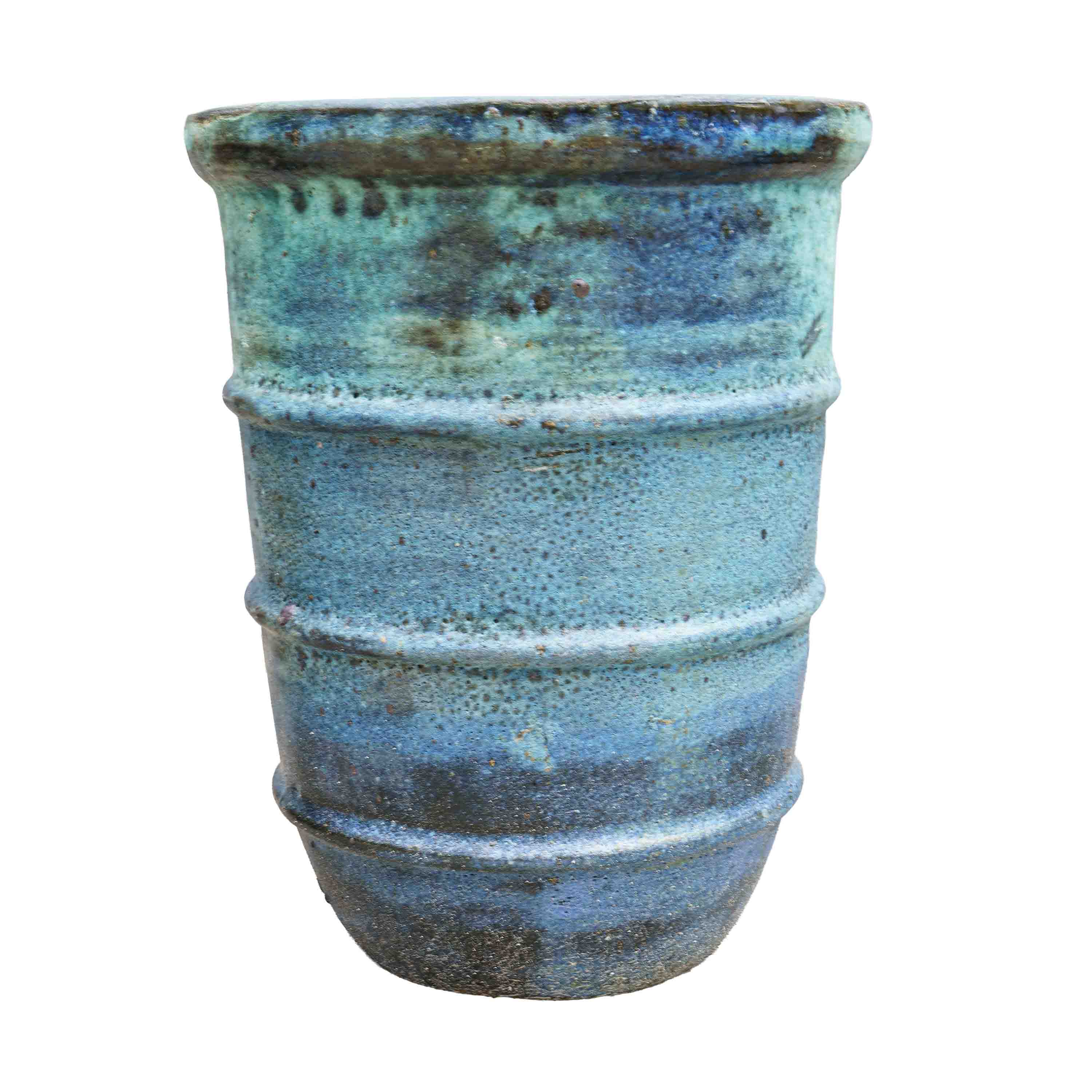Rustic Blue Ceramic Pot