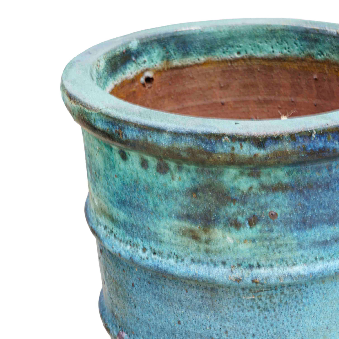 Rustic Blue Ceramic Pot