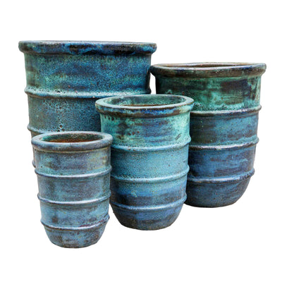 Rustic Blue Ceramic Pot