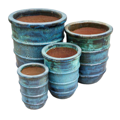 Rustic Blue Ceramic Pot