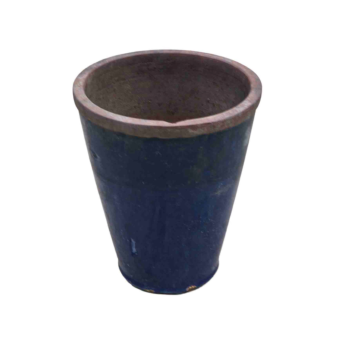 Leaf Etched Ceramic Pot