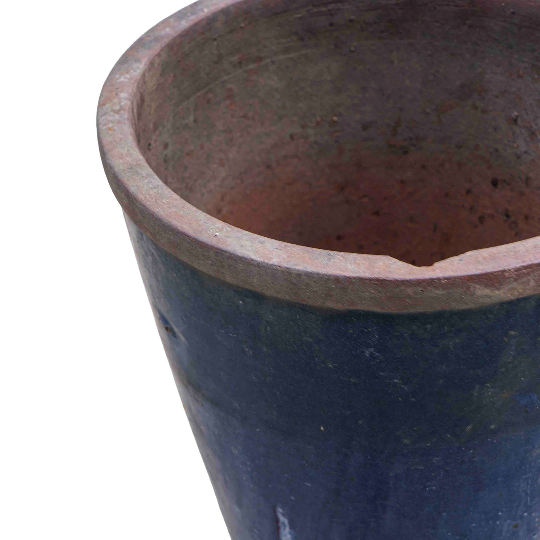 Leaf Etched Ceramic Pot