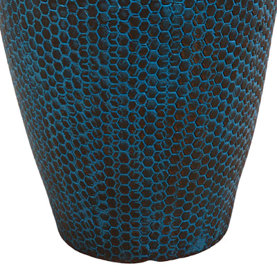 Geometric Blue Ceramic Pot