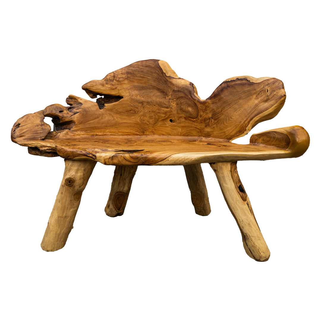 Ahvi Teak Wood Triangle Shaped Bench - 3.7 Feet