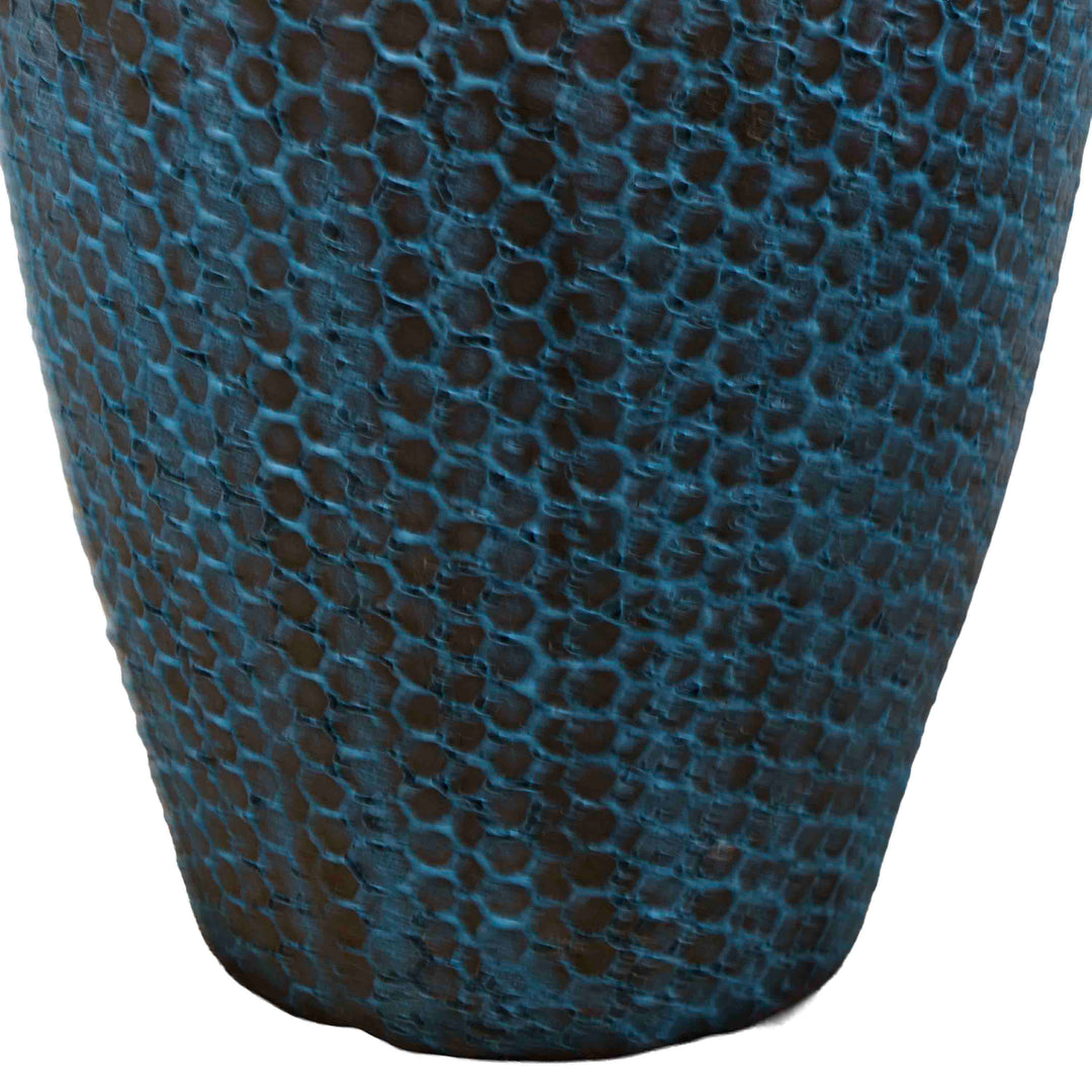 Geometric Blue Ceramic Pot