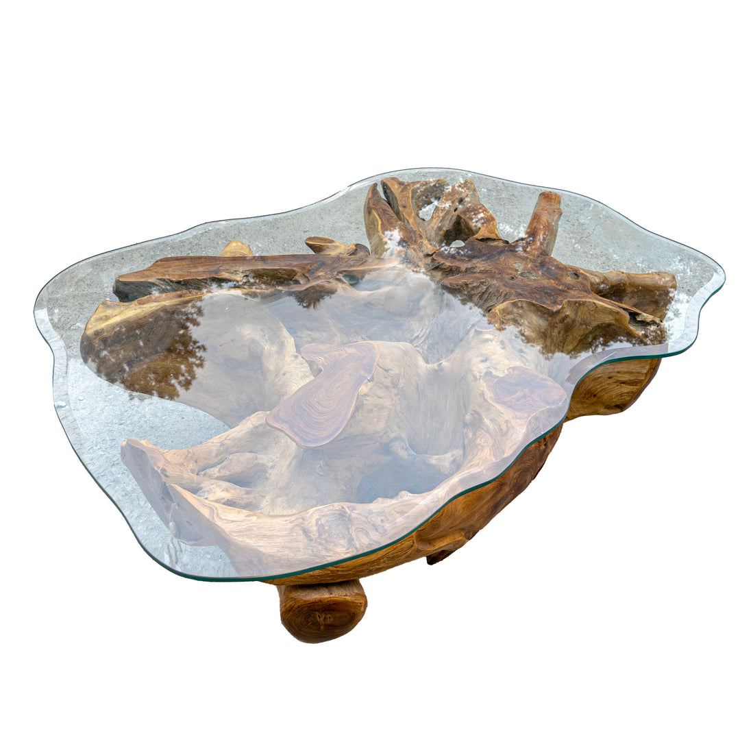 Ahvi Coffee Table With Glass Top - 4 Feet