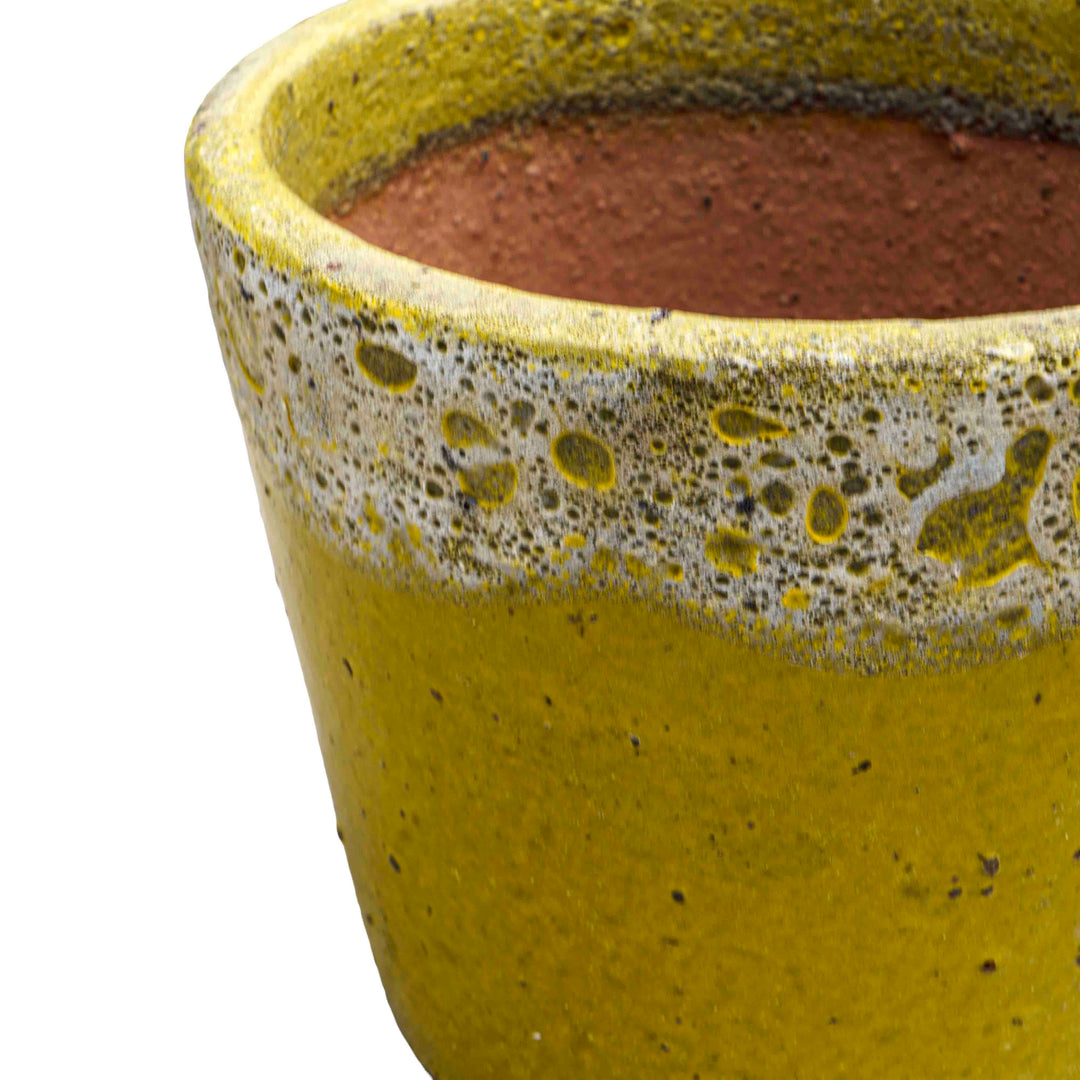 Bubble Yellow Ceramic Pot